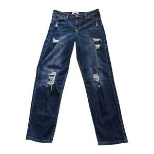 Abercrombie Kids High Rise Mini Mom Dark Wash Jeans Girl SZ 15/16 Regular